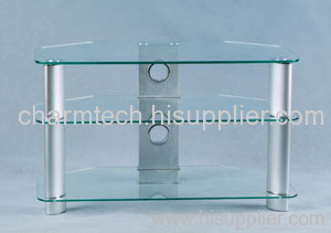 3 Clear Glass TV Stands