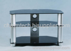 3 Black Glass DVD LCD TV Stand