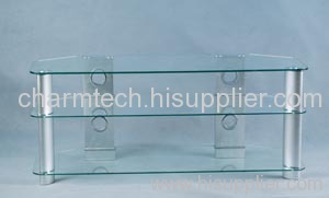 3 Clear Glass LCD DVD Stand