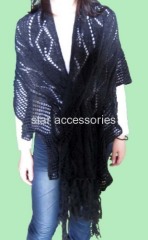 acrylic jaquard knitted wrap
