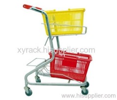 plastic supermarket shopping basket