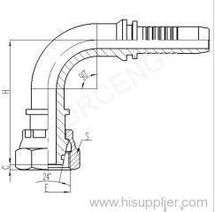 90° Metric Metric Female 24° Cone Seal H.T