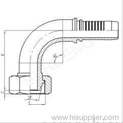 90° O-ring Metric Female 24° Cone Seal L.T