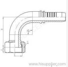 90° Metric Female Flat Seal