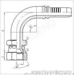 90°JIS Metric Female 60° Cone Seat Seal