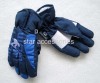 polyester skiing gloves with fake leather
