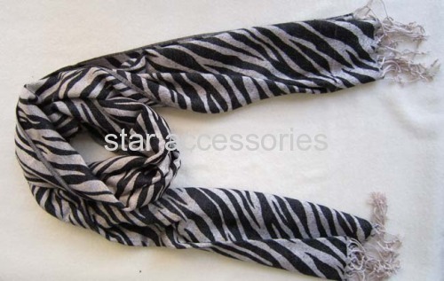 viscose zebra printed scarf