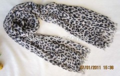 viscose leopard printed scarf