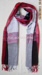 viscose checked scarf