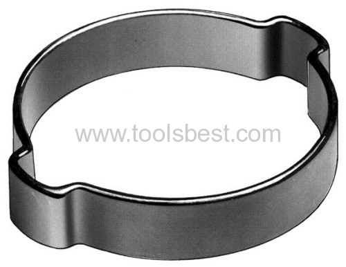 Double ear pinch hose clamps