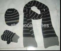 acrylic stripe knitted sets