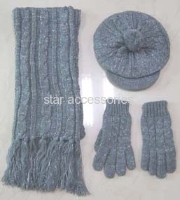 acrylic jacquard knitted sets with rulex