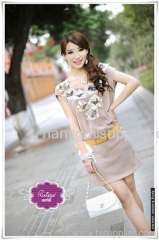 Bud Silk Lozenge Fashion Belt Dress