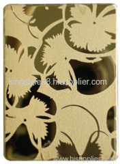 PVD Mirror Etched Gold Decorative Stainless Steel Sheet /Plate