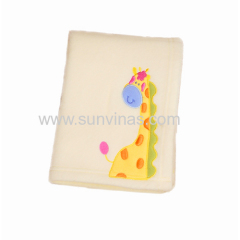 giraffe embroidered baby fleece blankets