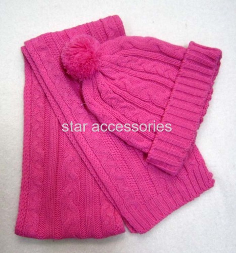 acrylic jacquard knitted sets