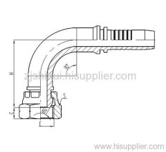 carbon steel hydraulic fittings and elbow hose fittings (BSP 60'' Cone Seal Fitting)