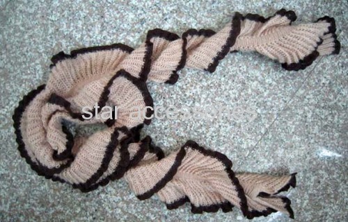 acrylic knitted scarf with elastic band