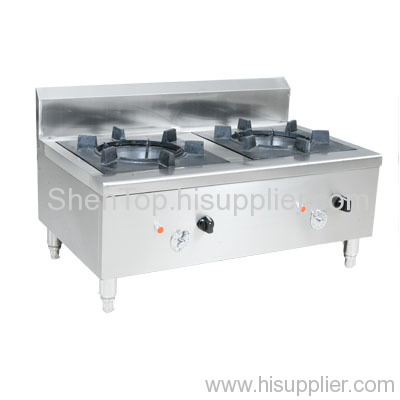 Double headed fuel gas short person stove