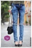 Bead Chain White-Washed Skinny Jeans