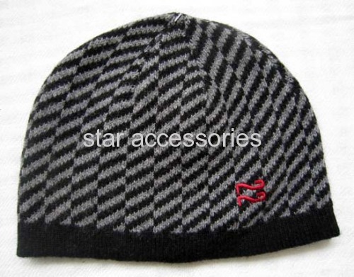 wool jacquard knitted round cap