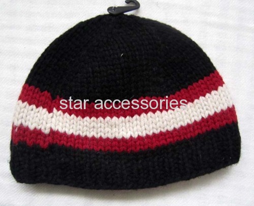 wool stripe knitted hat