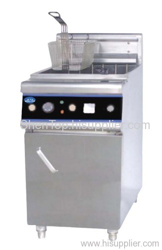 Vertical Electric Single-tank (double Baskets) Fryer with Cabinet