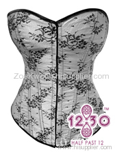 MH29 White and Black Lace Corset