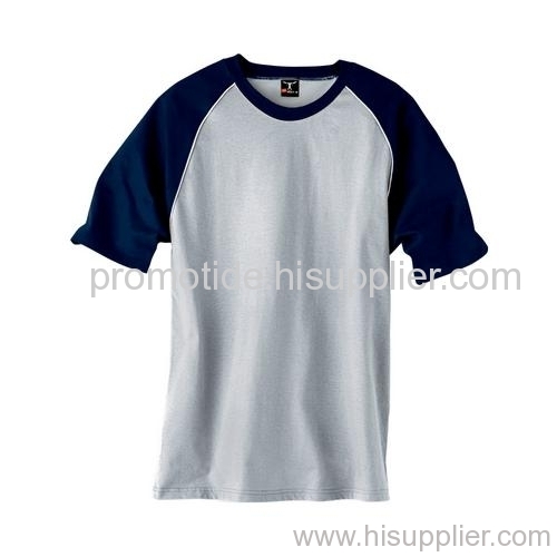 Ringspun Cotton Contrast Raglan T-shirt with Piping