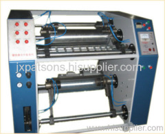 Stretch film slitting rewinding machine