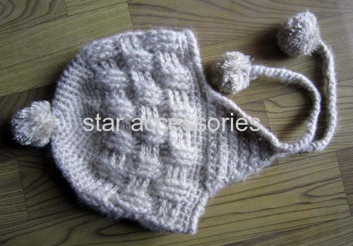 acrylic jacquard knitted earflap hat