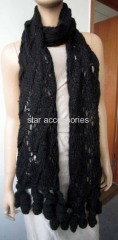 acrylic jacquard knitted scarf