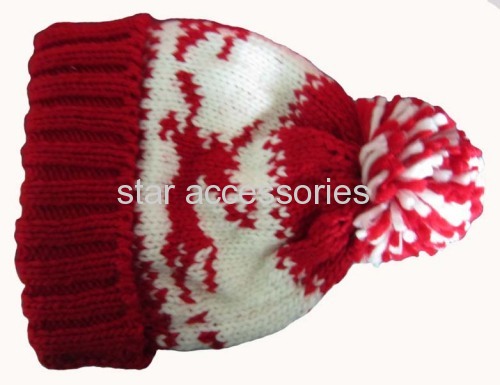 acrylic jacquard knitted hat