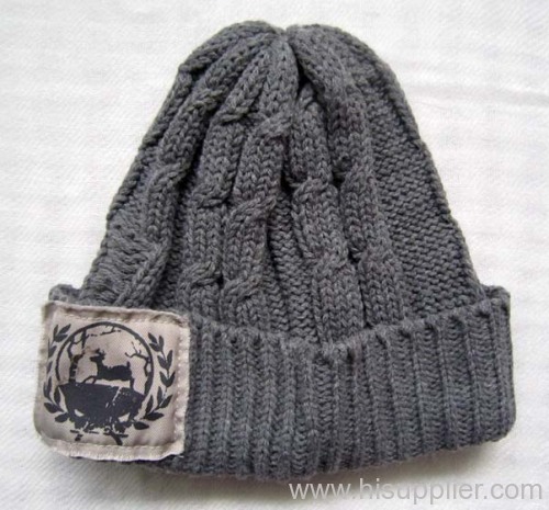 acrylic jacquard knitted hat