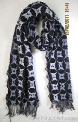 acrylic jacquard knitted scarf