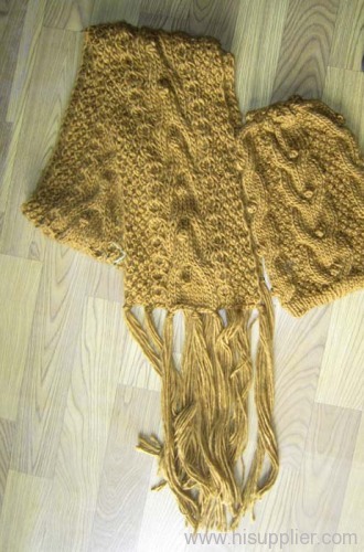 acrylic jacquard knitted set