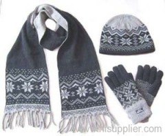 acrylic jacquard knitted set