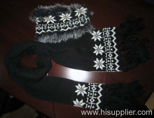 acrylic jacquard knitted set