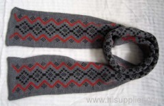 acrylic jacquard knitted scarf