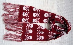 acrylic jacquard knitted scarf