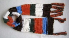 acrylic stripe knitted scarf