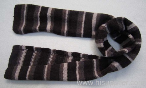 wool stripe knitted scarf