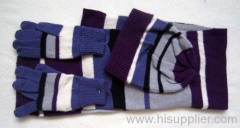 acrylic stripe knitted set