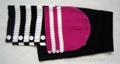 acrylic stripe knitted set