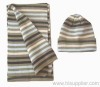 acrylic stripe knitted set