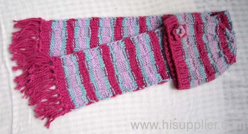 acrylic stripe knitted set