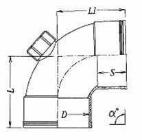 UPVC fittings for Drainage 88°Sweep Bend F/F With I/O