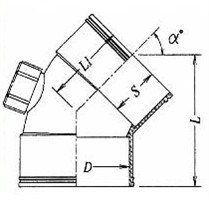 UPVC fittings for Drainage 45°Bend F/F With I/O