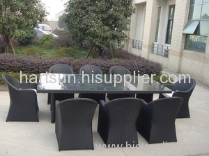 Garden furniture wicker dining set