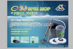 Hand press spin mop